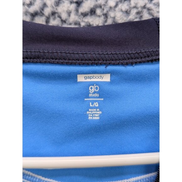 Y2K GAP Body Track Suit Jacket Size L Full Zip Stretch Gym Activewear Yoga Blue - Picture 10 of 11